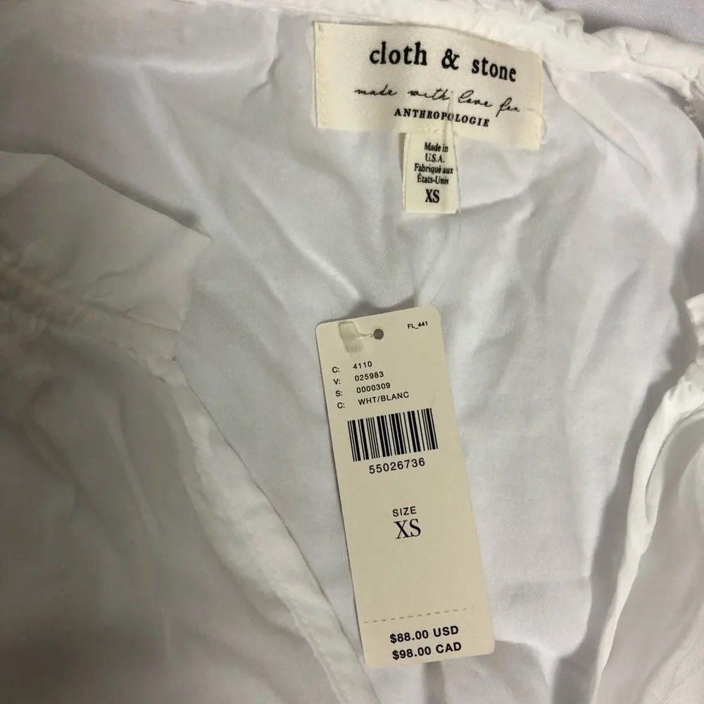 ❤️ XS ❤️ NWT Anthro Tank Sleeveless Ruffled Collar V-Neck - Picture 3 of 6